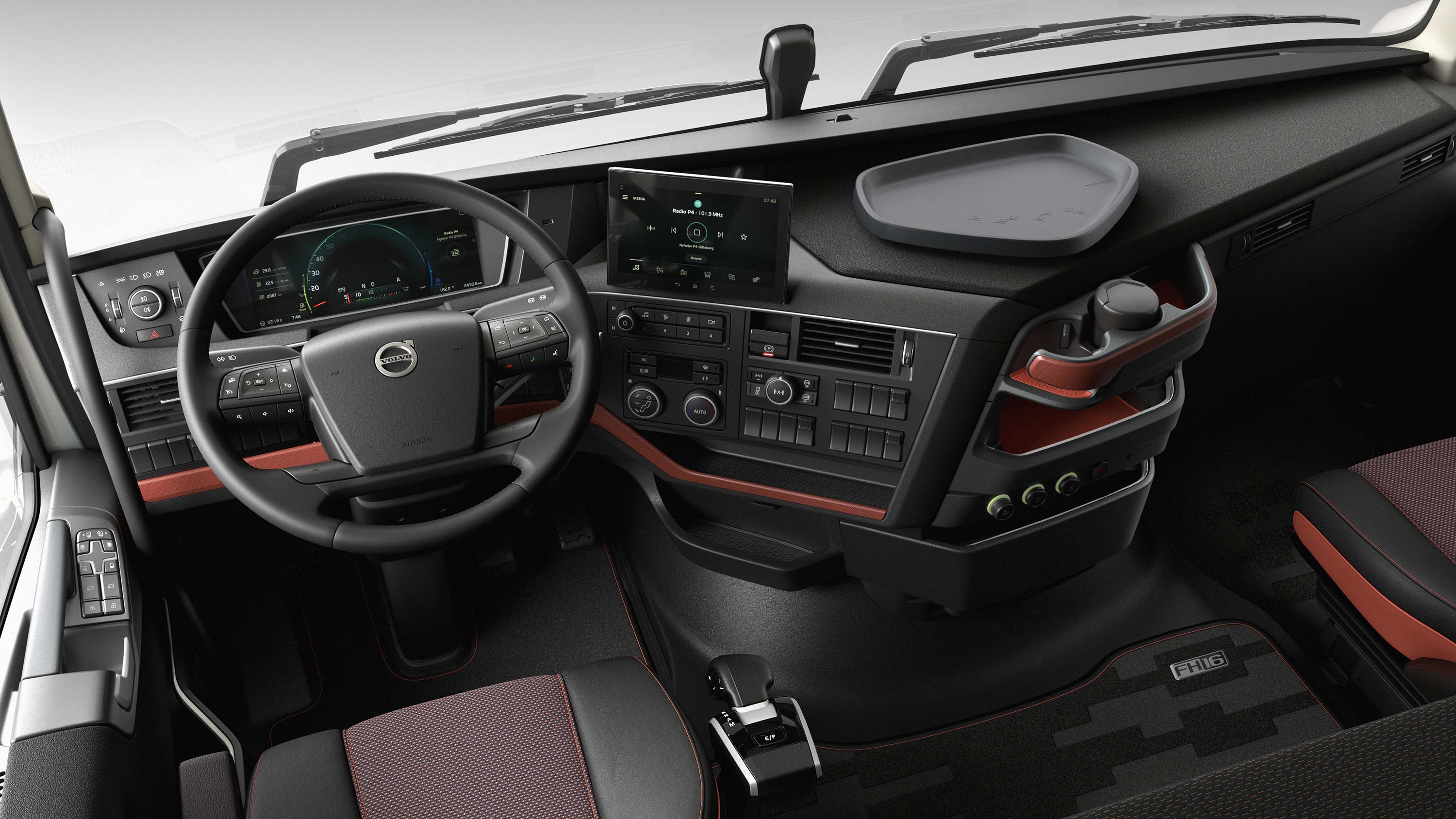 Rozhranie vodiča vozidla Volvo FH16 poskytuje vodičovi jednoduchú kontrolu.